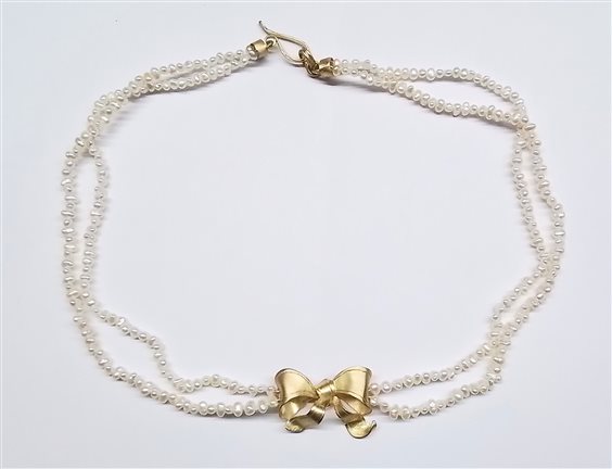 Halskette Soprana Dame PERLE in Gelbgold Perla OG FIOCCO PERLE - OG FIOCCO PERLE